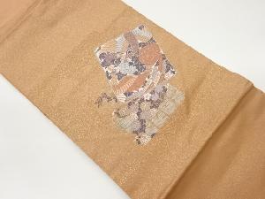 引箔色紙に鳳凰・花々模様織出し名古屋帯